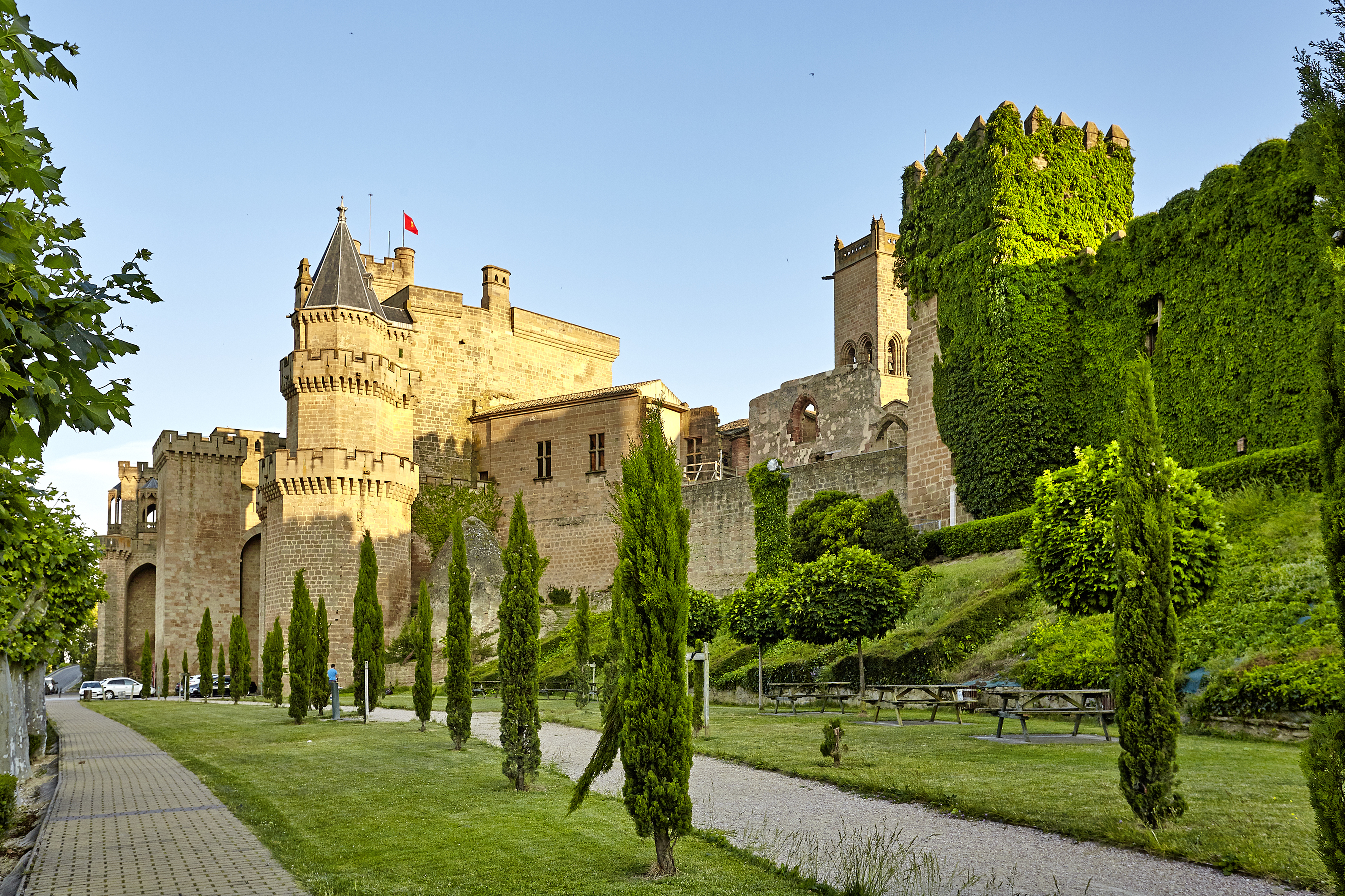 vista trasera del castillo de Olite
